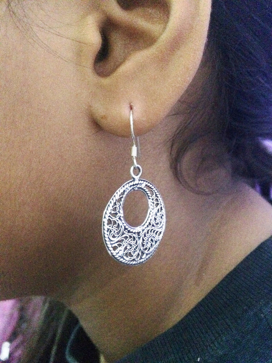 Oxidized Silver earrings        