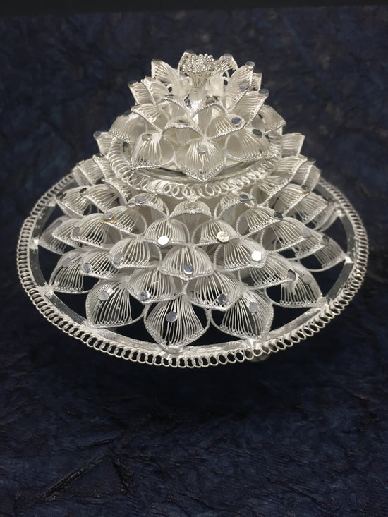 Load image into Gallery viewer, Silver Filigree Sindoor Box Floral Rose SB002 - SilverLinings.in - 3
