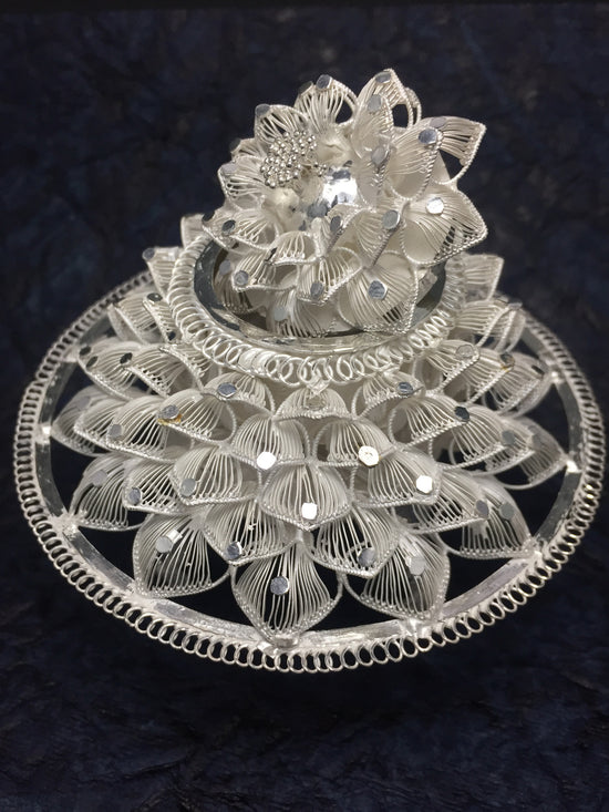 Load image into Gallery viewer, Silver Filigree Sindoor Box Floral Rose SB002 - SilverLinings.in - 4
