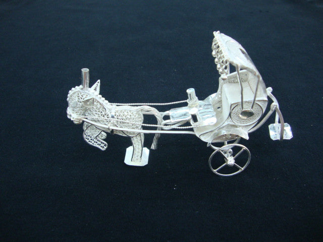 Silver Filigree Horse Rickshaw