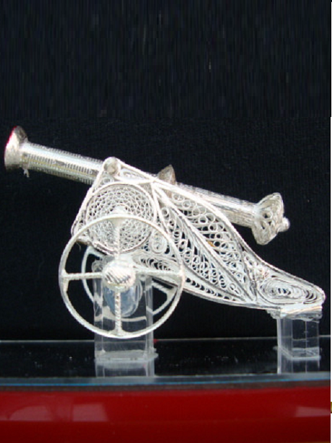 Silver Showpieces Silver Filigree Cannon