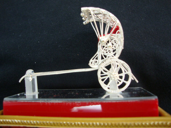 Silver Filigree Hand Rickshaw