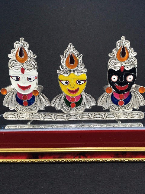 Load image into Gallery viewer, Silver Filigree Lord Jagannath SP223 - SilverLinings.in
