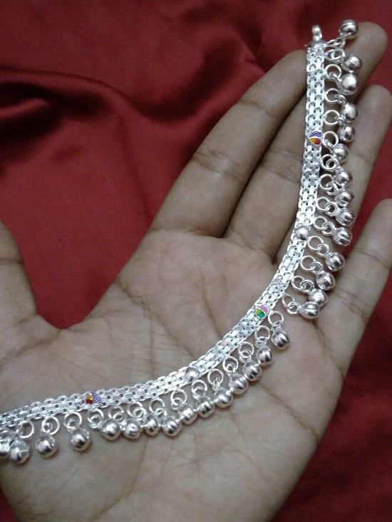 Load image into Gallery viewer, Silver Anklets Ghungroos BB050

