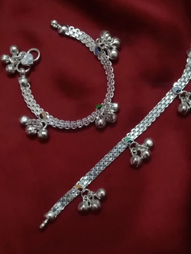Silver Anklets for new born baby BB061