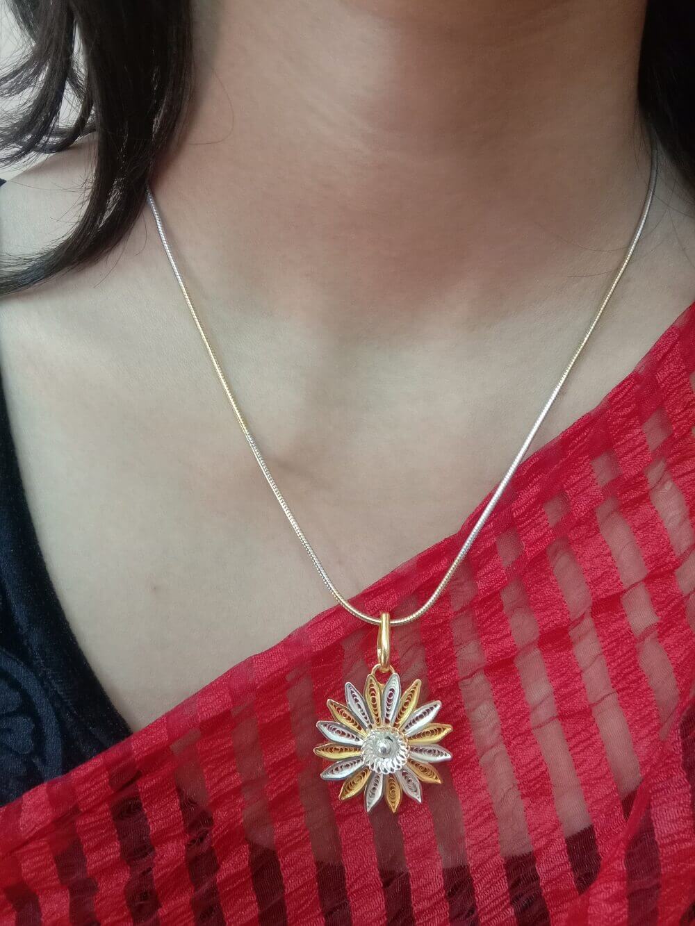 Golden Sunflower Pendant