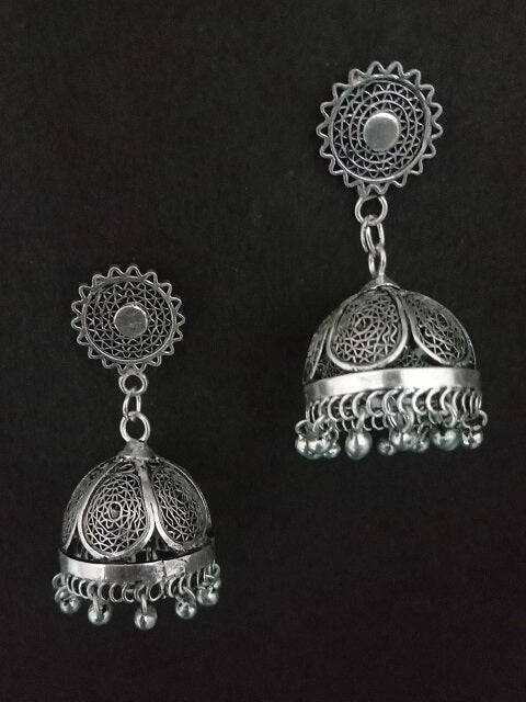 Jhumka Oxidised Silver