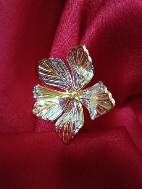 Silver Flower Dual Tone