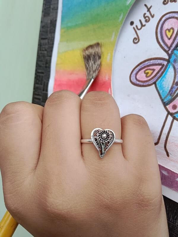 Paan Silver Ring