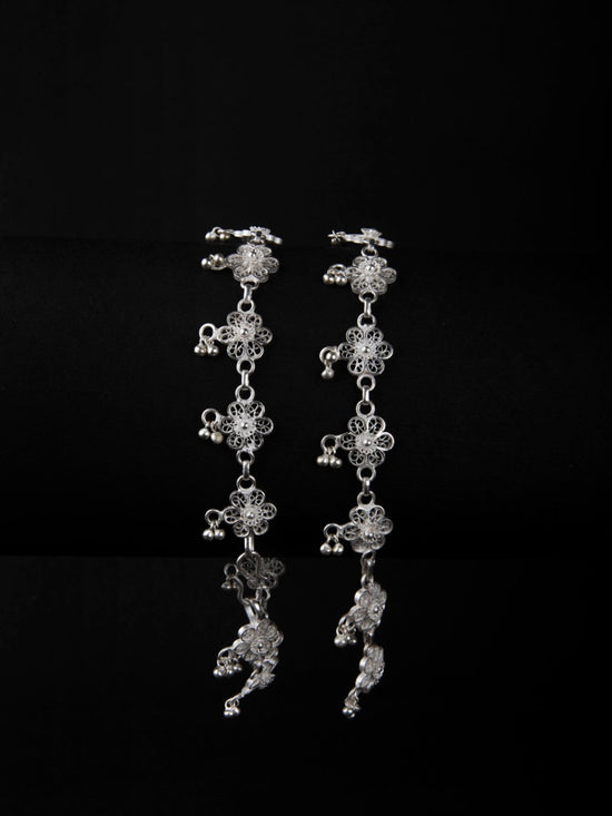 Load image into Gallery viewer, Silver Anklets Phool
