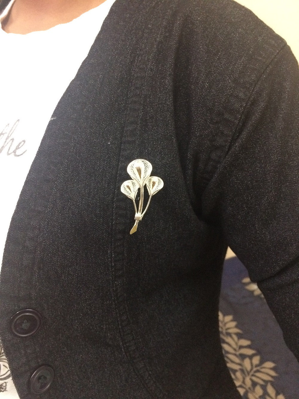 Silver Saree Pin