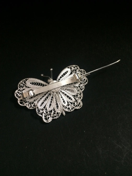 Silver Buttfly saree pin