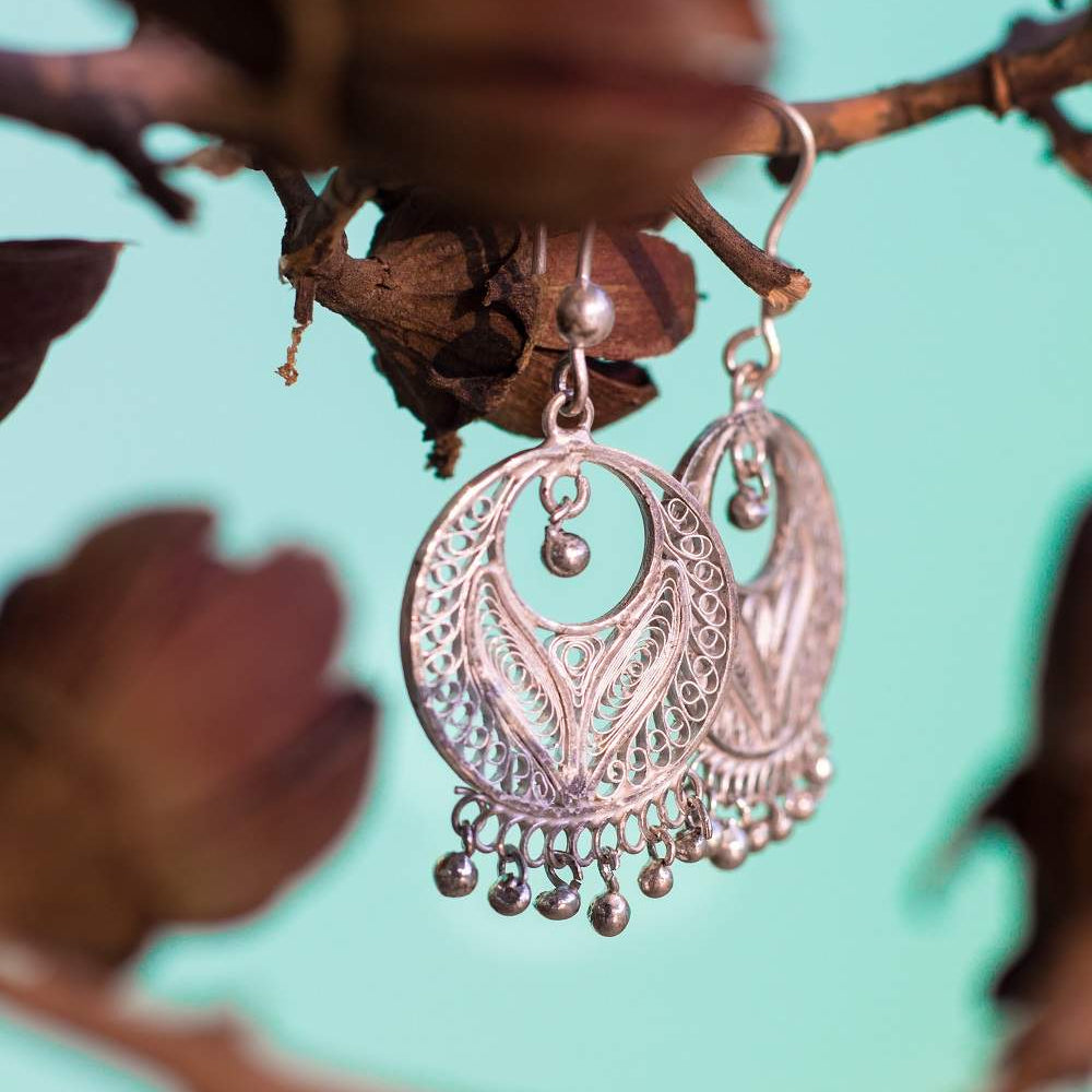 
                      
                        Silver Chandbali Earrings
                      
                    