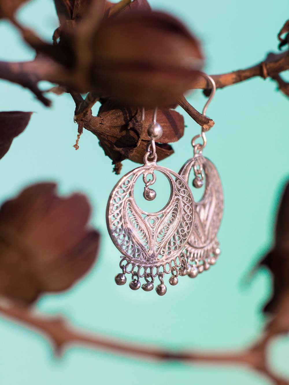 Silver Chandbali Earrings