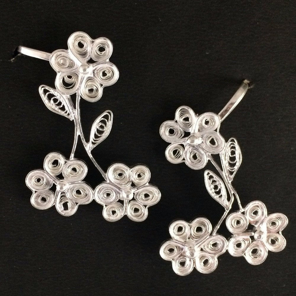 Silver Cuff Earrings      