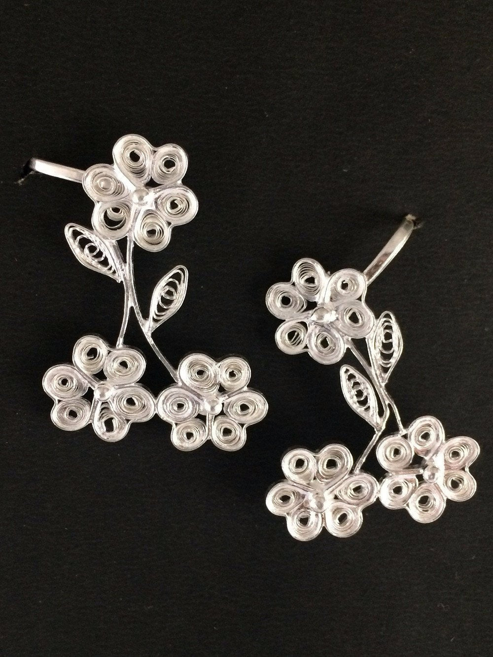 Silver Cuff Earrings      