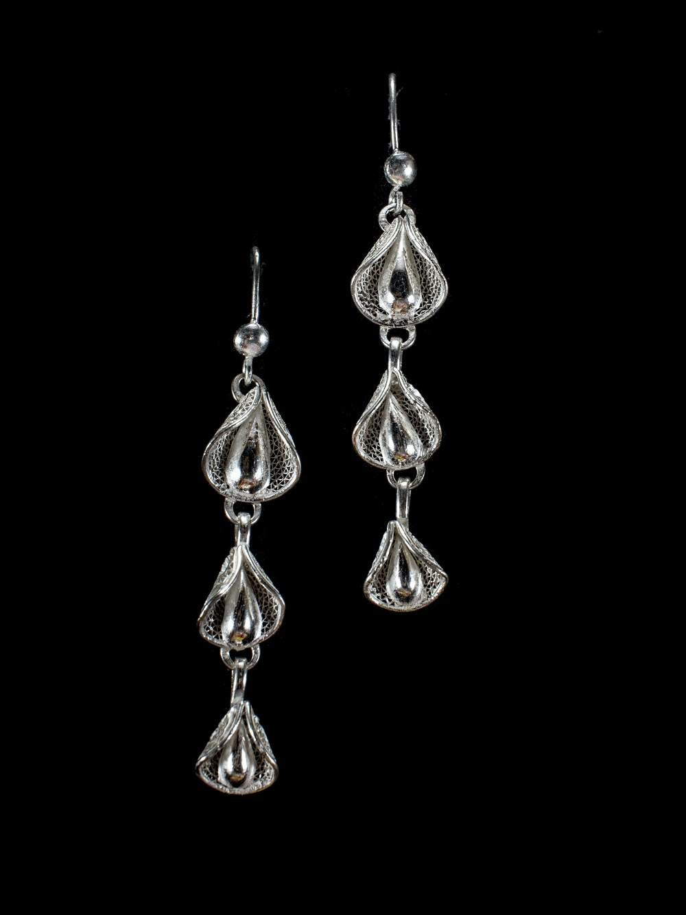 Three Drops Pure silver dangle Earrings – Shilphaat.com