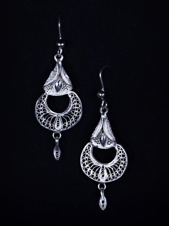 Silver Dangle Earrings  -    