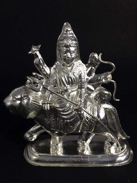 Load image into Gallery viewer, Silver Durga Murti     
