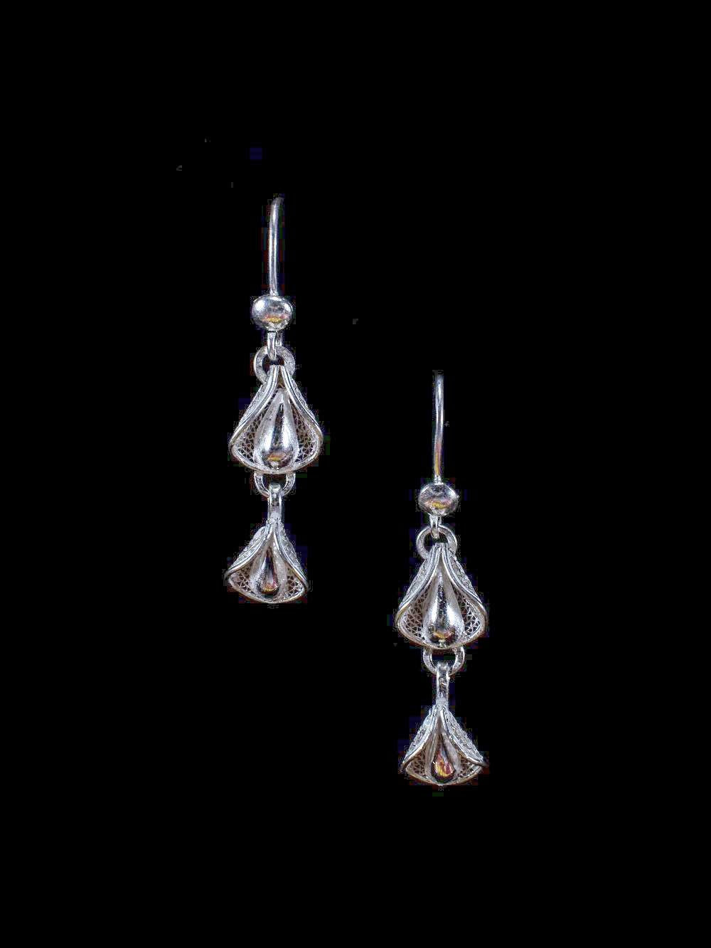 Spiral Dangle Earrings, Sterling Silver, Length 1.75 Inch, Flat Coil - Ruby  Lane