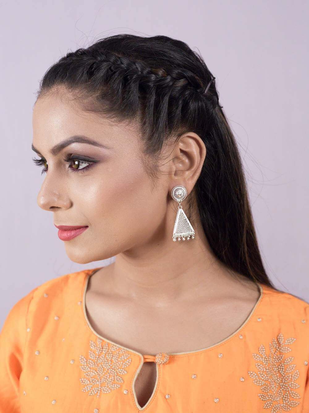 Sitara Nakshatra CZ Chandbali Earrings | Indian Earrings Online - Tarinika