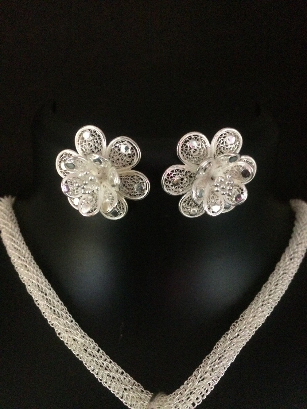 Silver Earrings Tarkashi       