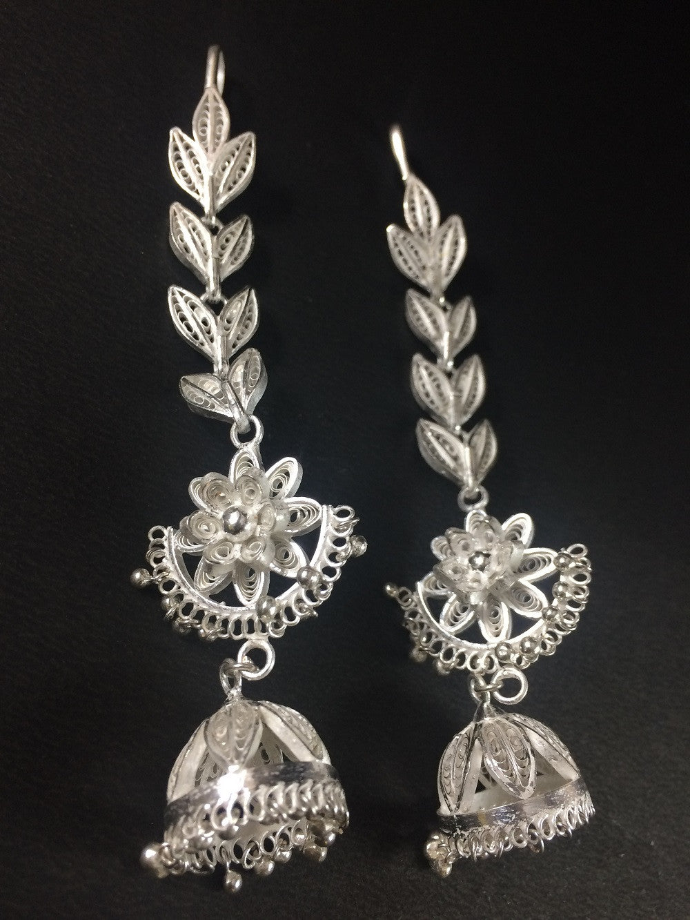 Silver Earrings wedding ethnic          