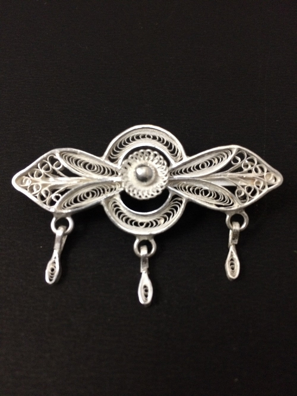 Silver Filigree Hair Clips       