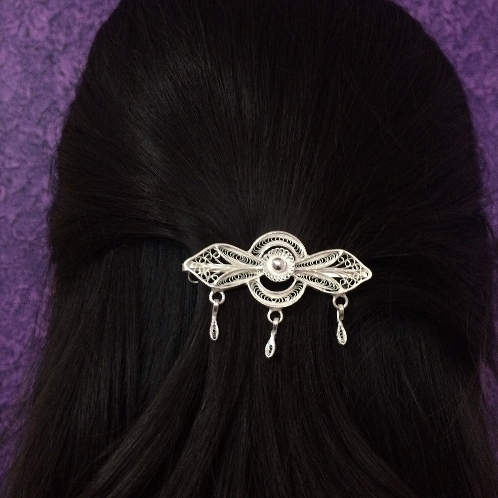 
                      
                        Silver Filigree Hair Clips      
                      
                    