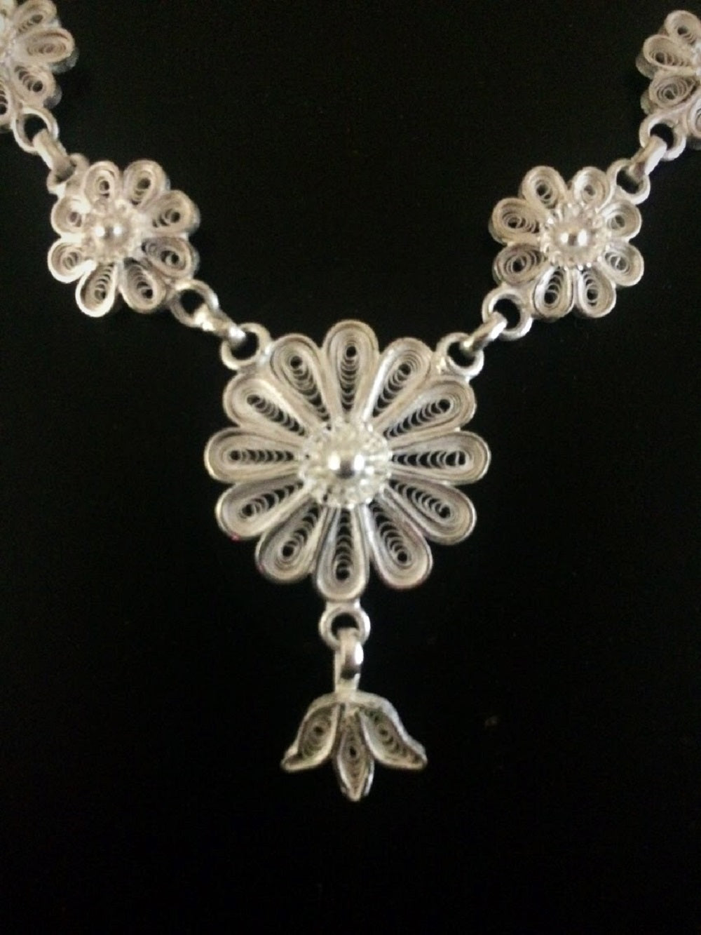 Load image into Gallery viewer, Silver Filigree Necklace   
