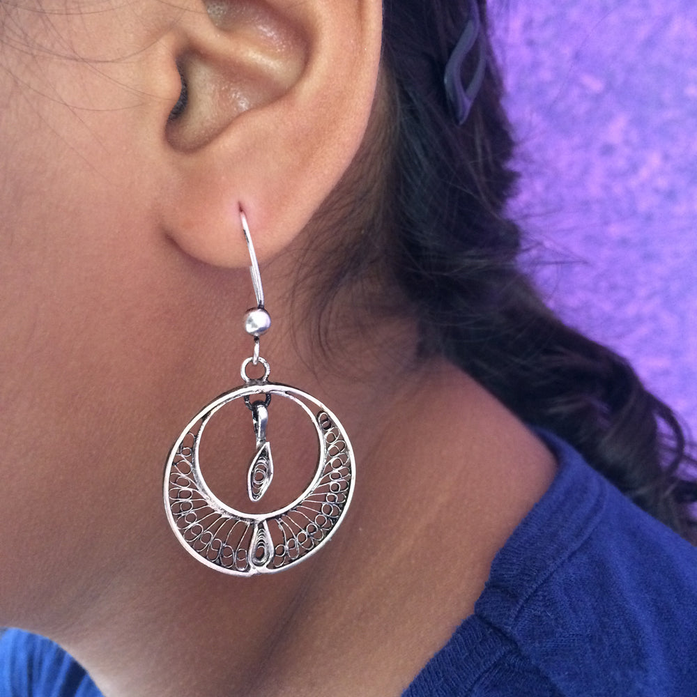
                      
                        Silver Filigree Oxidised Earrings       
                      
                    
