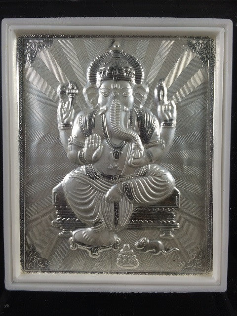 Silver Ganesha Photoframe     