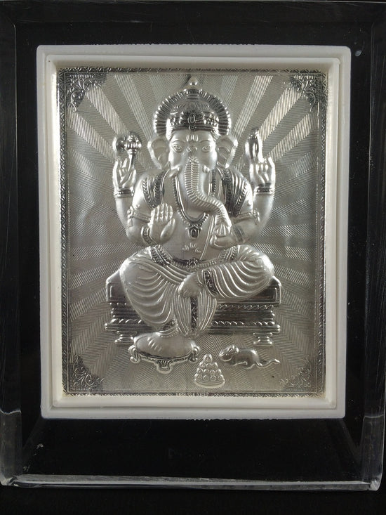 Load image into Gallery viewer, Silver Ganesha Photoframe       
