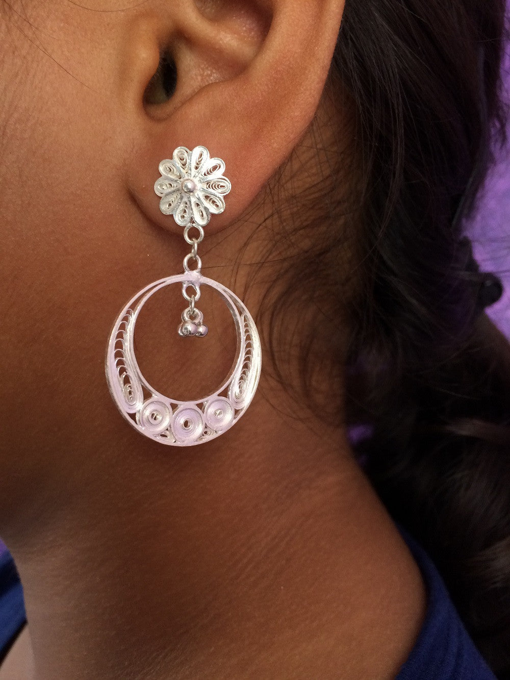 Silver Jhumka Earrings