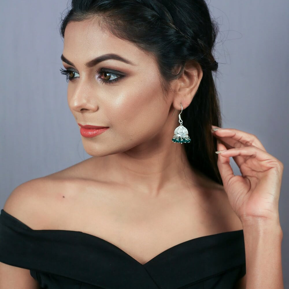 Silver Jhumkas       