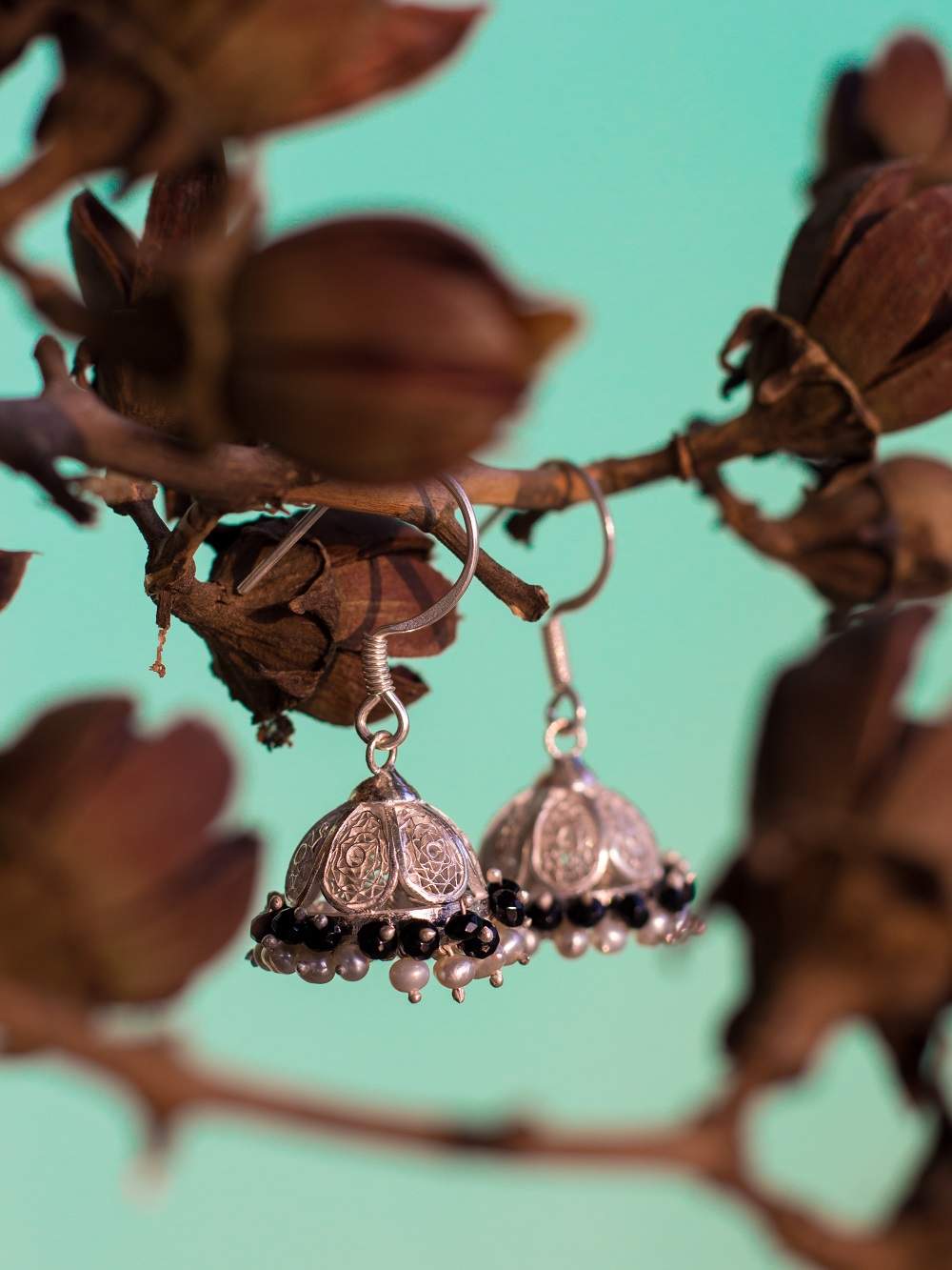 Silver Jhumkas       