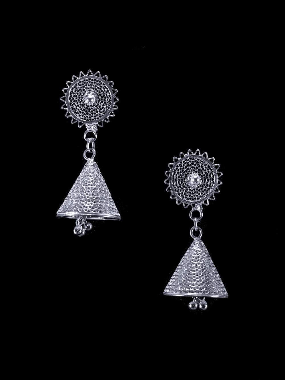 Silver Jhumkas     