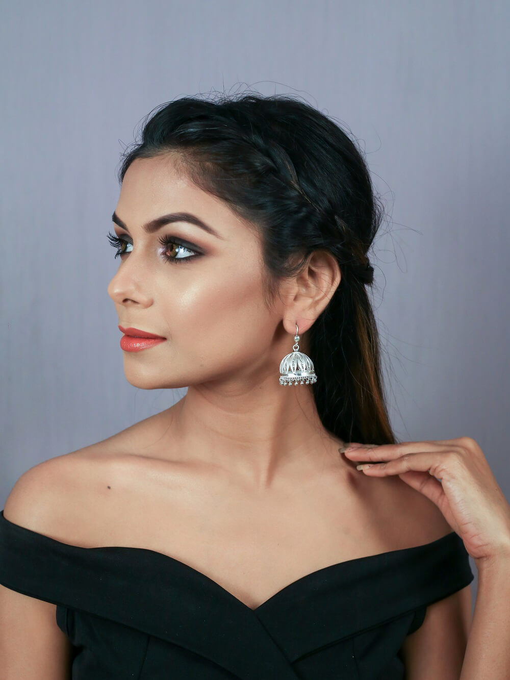 Silver Jhumkas     