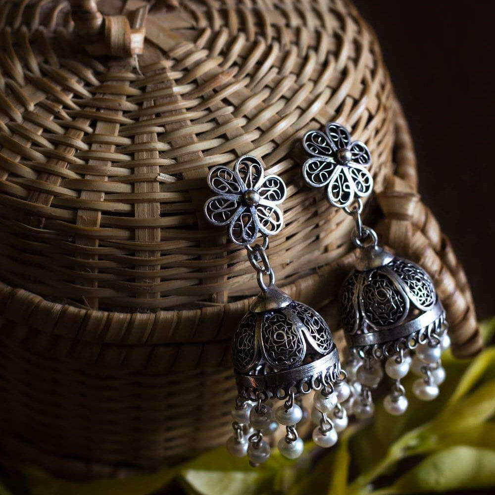 
                      
                        Silver Jhumkas      
                      
                    