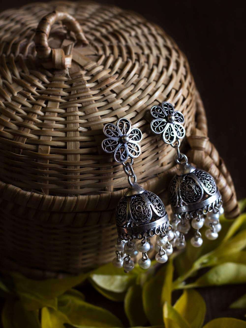Silver Jhumkas      