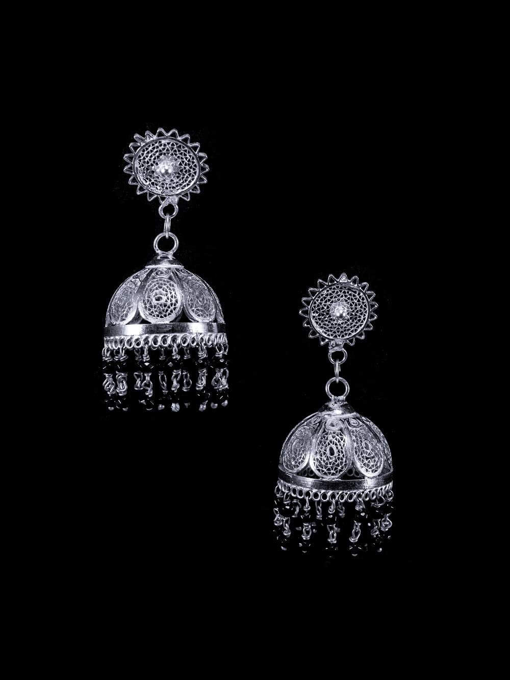 Silver Jhumkas Online     
