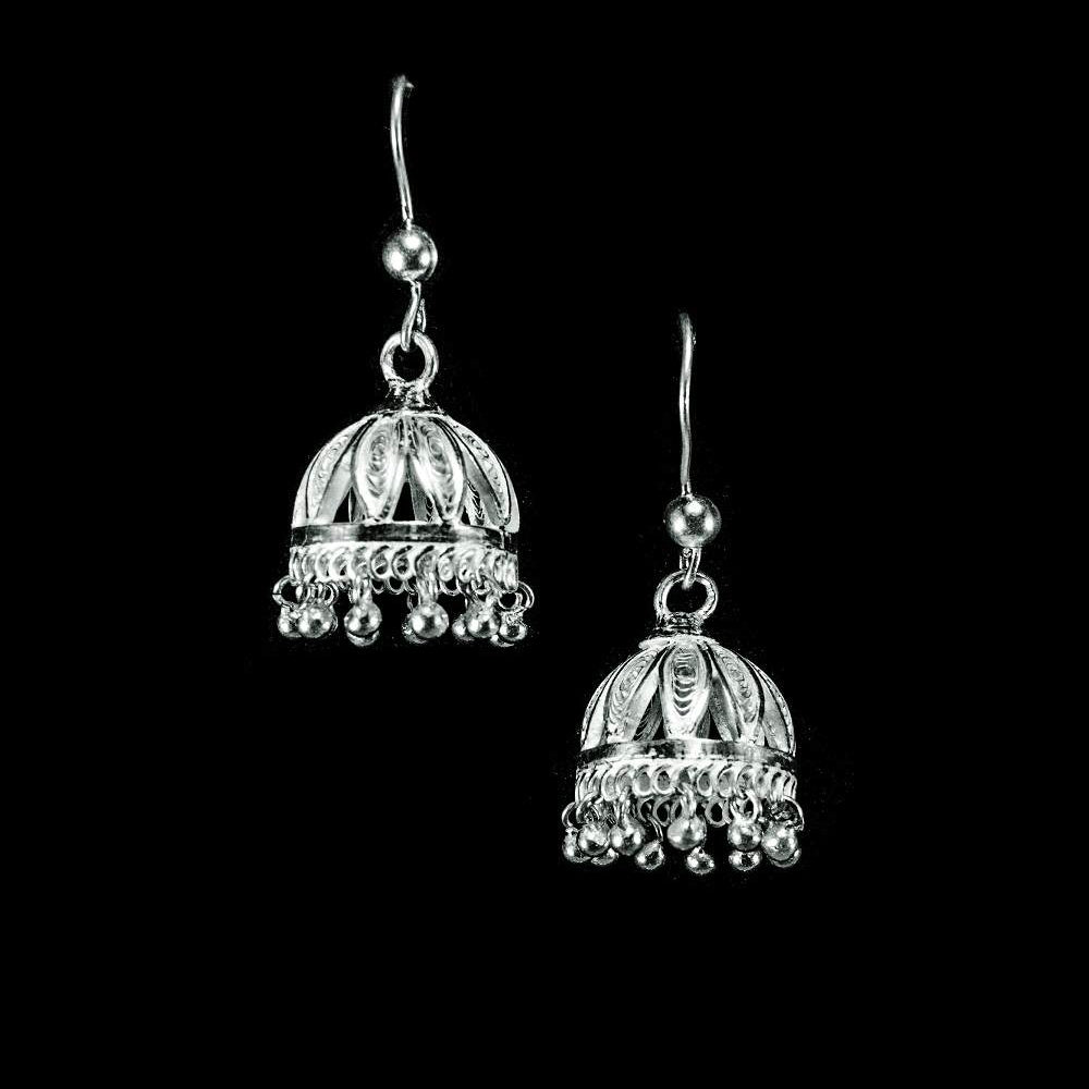 Silver Jhumkas or girls    