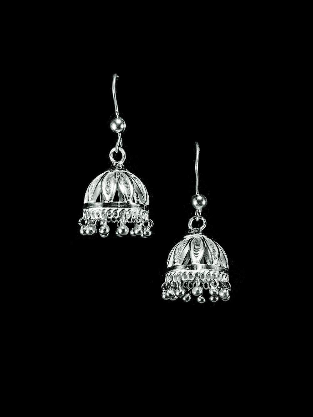 Silver Jhumkas or girls    