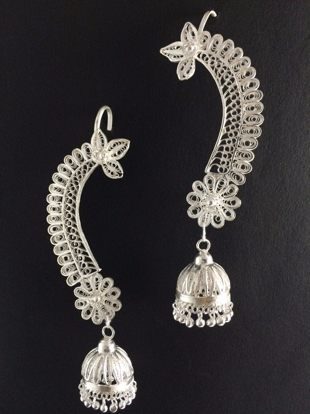Silver Kaan Jhumka      