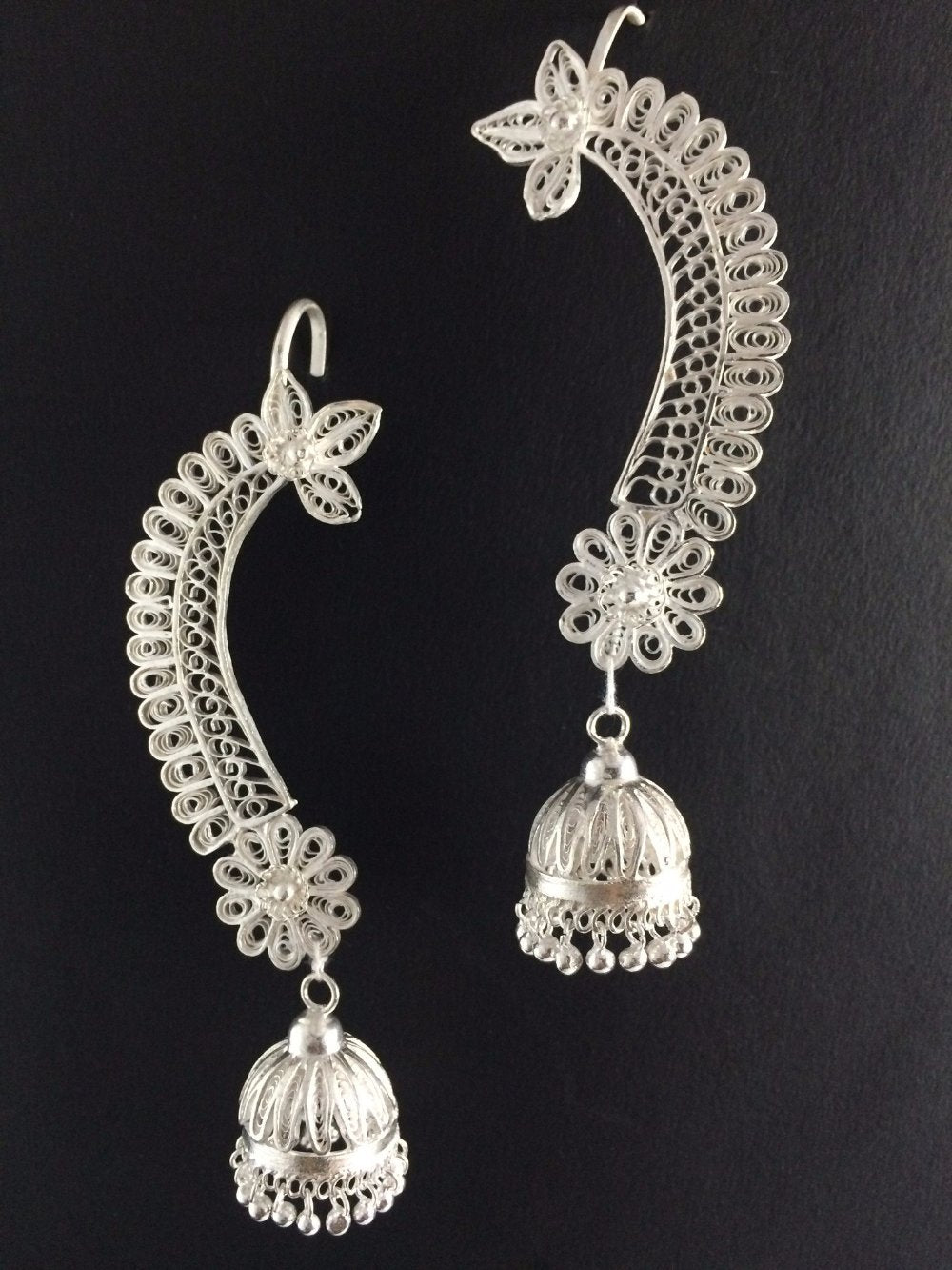 Silver Kaan Jhumka      