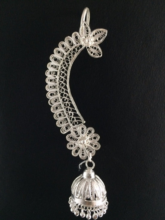 Load image into Gallery viewer, Silver Kaan Jhumka     
