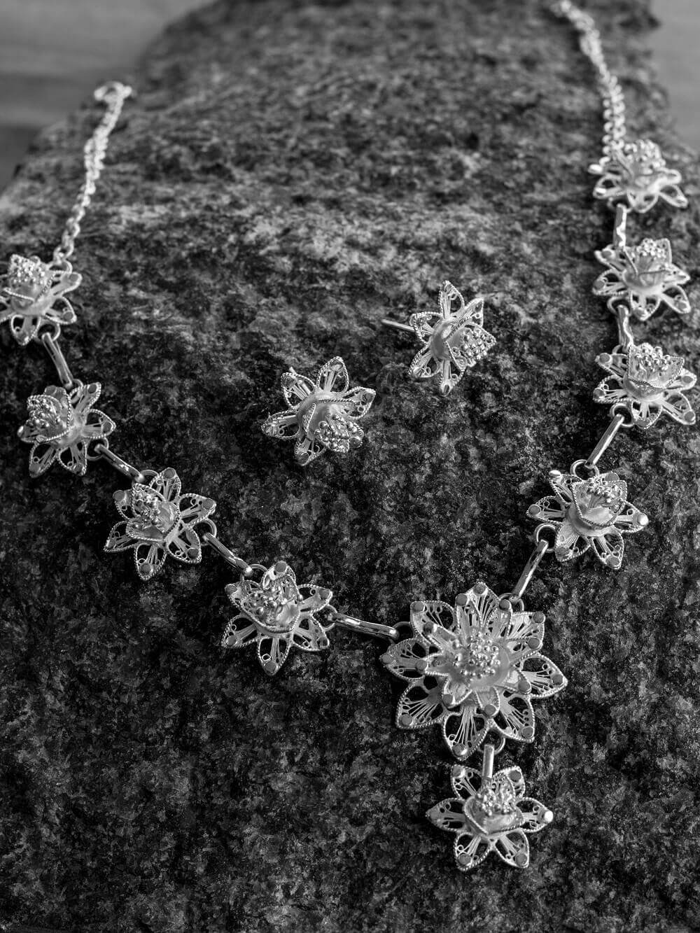 Sterling Silver Wire Tied Filigree Necklace store Pretty Fossilized Algae Focal 21