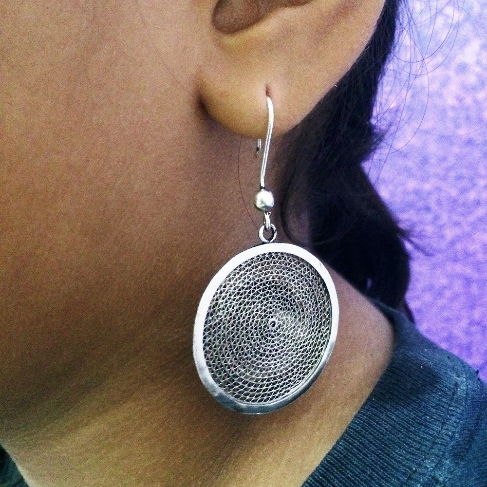 Silver Oxidised Earrings        