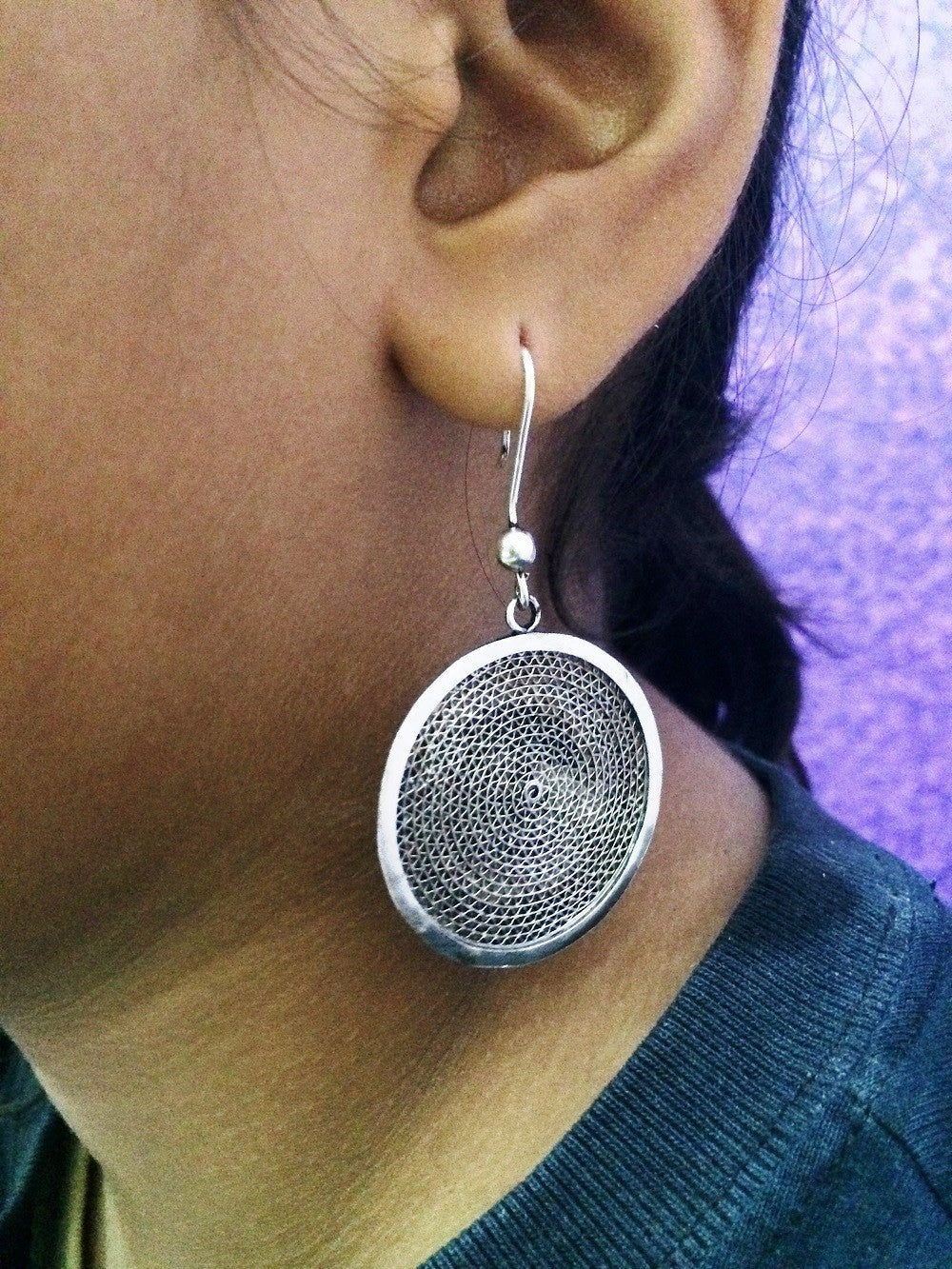 Silver Oxidised Earrings        