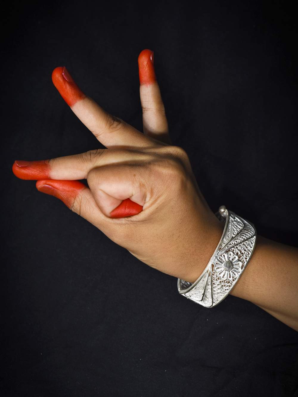 Silver bangles       